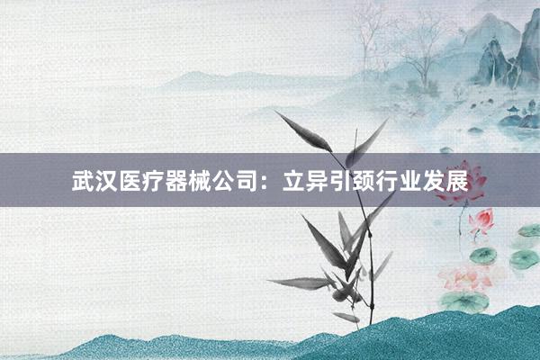 武汉医疗器械公司:立异引颈行业发展